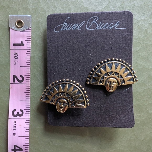 Laurel Burch Gold Sun Earrings NWT - Picture 3 of 3
